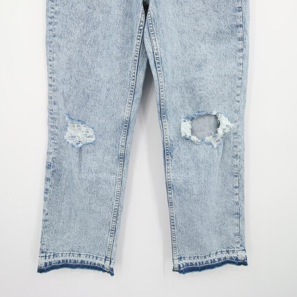 Arizona Jeans Denim Light Wash High Rise Slim Fit Distressed Frayed Hem 1 NWT - Picture 3 of 11